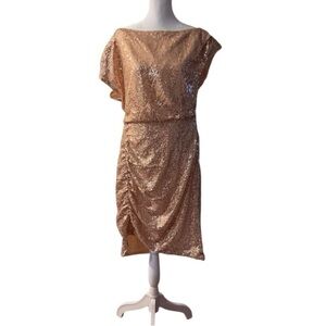 Grace Karin Gold Sequin Asymmetrical Dress